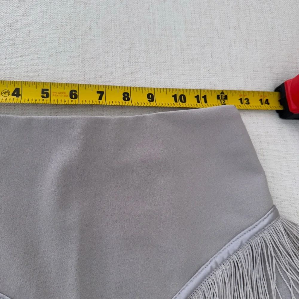 LisaMaree NWT Grey Pink Ombré Fringe Mini SkirtSize XS - Picture 7 of 8